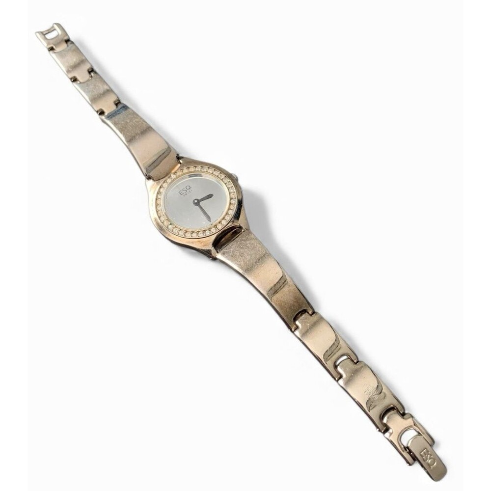 ESQ Movado Stainless Steel White MOP Dial Quartz Ladies Watch Bracelet Band